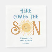 Hier komt het Son Sunshine Baby shower Servet (Voorkant)