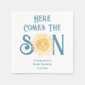 Hier komt het Son Sunshine Baby shower Servet (Voorkant)