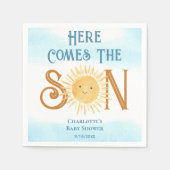 Hier komt het Son Sunshine Baby shower Servet (Voorkant)