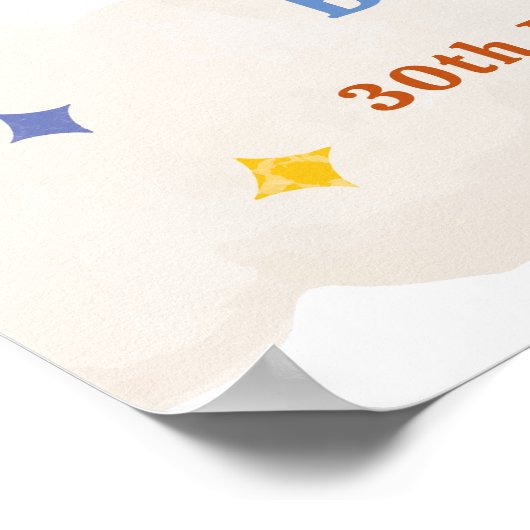 Hier komt het Son Sunshine Baby shower Welkom Poster (Hoek)