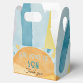 Hier komt het Son Sunshine Blue Ray Baby shower Bedankdoosjes (Geopend)