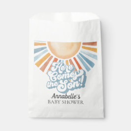Hier komt het Son Sunshine Boy Baby shower Bedankzakje