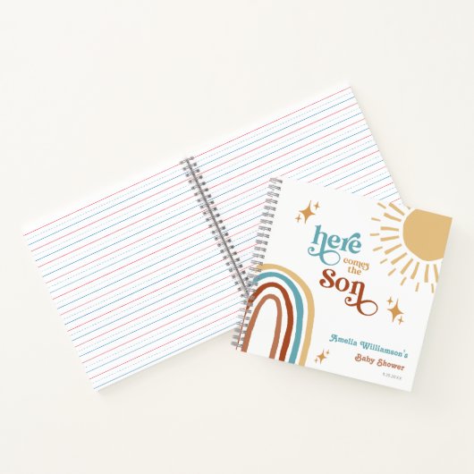 Hier komt het Son Sunshine Boy Baby shower Notitieboek (Binnen)