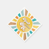 Hier komt het Son Sunshine Boy Baby shower Servet (Hoek)