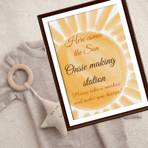 Hier komt het Son Sunshine Ray Baby shower Game Poster