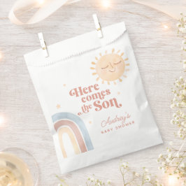 Hier komt het Son Waterverf Boho Baby shower Bedankzakje