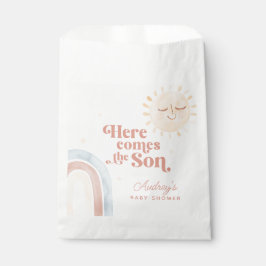 Hier komt het Son Waterverf Boho Baby shower Bedankzakje