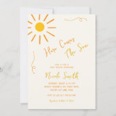 Hier komt het Son Whimsical Boy Baby shower Kaart (Voorkant)