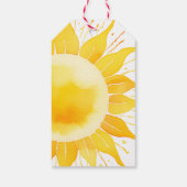 Hier komt het Son Yellow Sunshine Baby shower Cadeaulabel (Achterkant)