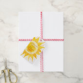 Hier komt het Son Yellow Sunshine Baby shower Cadeaulabel (Met Touw)