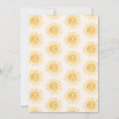 Hier komt het Son Yellow Sunshine Baby shower Kaart (Achterkant)