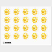 Hier komt het Son Yellow Sunshine Baby shower Ronde Sticker (Vel)