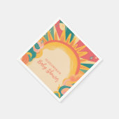 Hier komt het Son Yellow Sunshine Baby shower Servet (Hoek)