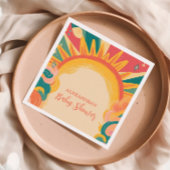 Hier komt het Son Yellow Sunshine Baby shower Servet