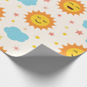 Hier komt het Sun Baby shower Cadeaupapier (Hoek)