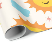 Hier komt het Sun Baby shower Cadeaupapier (Rol Hoek)