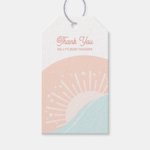 Hier komt het Sun Baby shower Gift Label Cadeaulabel
