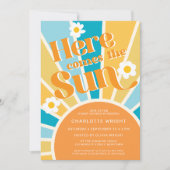 Hier komt het Sun Baby shower Kaart (Voorkant)