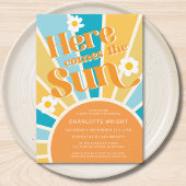 Hier komt het Sun Baby shower Kaart