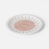 Hier komt het Sun Baby shower Papieren Bordje (Gekanteld)