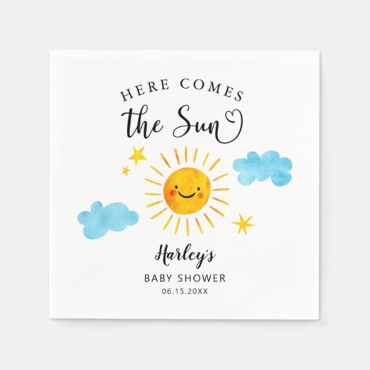 Hier komt het Sun Baby shower Servet (Voorkant)