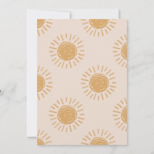 Hier komt het Sun Baby shower | Sun Baby shower I Kaart (Achterkant)