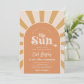 Hier komt het Sun Baby shower | Sun Baby shower I Kaart (Staand voorkant)