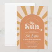 Hier komt het Sun Baby shower | Sun Baby shower I Kaart (Voorkant / Achterkant)