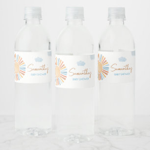 Hier komt het Sun Baby shower Waterfles Etiket