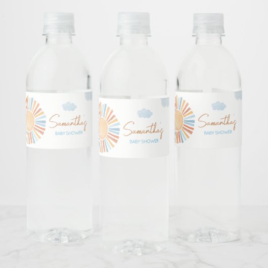 Hier komt het Sun Baby shower Waterfles Etiket (Flessen)