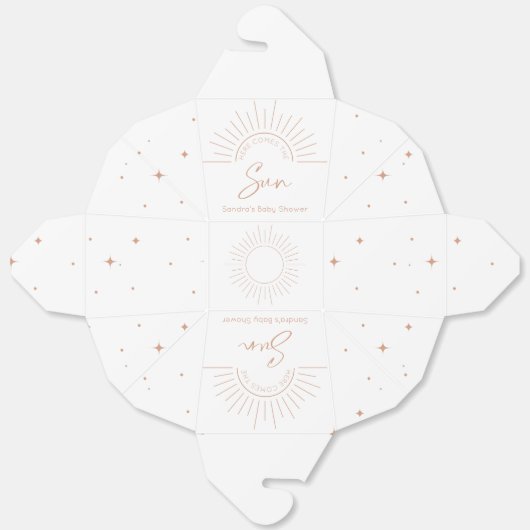 Hier komt het Sun Boho Baby shower Bedankdoosjes (Ongevouwen)