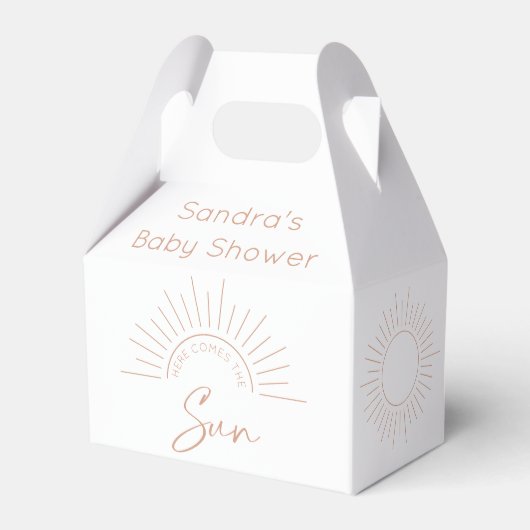 Hier komt het Sun Boho Baby shower Bedankdoosjes (Voorkant Zijde)