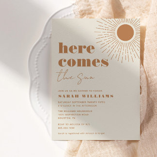 Hier komt het Sun Boho-Baby shower | Uitnodiging