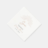 Hier komt het Sun Boho Modern Baby shower Servet (Hoek)