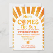 Hier komt het Sun Boho Whimsical Baby shower Kaart (Voorkant)
