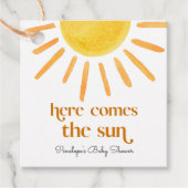 Hier komt het Sun Boy Baby shower Bedankjes Labels (Voorkant)