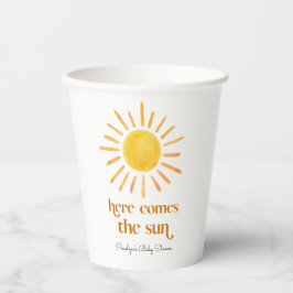 Hier komt het Sun Boy Baby shower Papieren Bekers