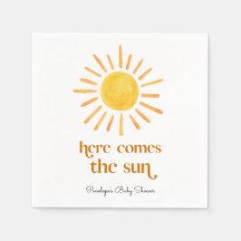 Hier komt het Sun Boy Baby shower Servet