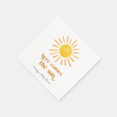 Hier komt het Sun Boy Baby shower Servet (Hoek)