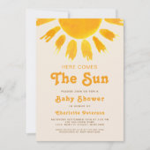 Hier komt het Sun Gender Neutral-Boho Baby shower Kaart (Voorkant)