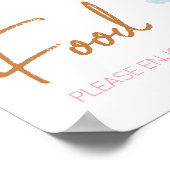 Hier komt het Sun Girl Baby shower eten Poster (Hoek)