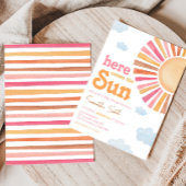 Hier komt het Sun Girl Baby shower Kaart