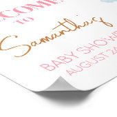 Hier komt het Sun Girl Baby shower Welkom Poster (Hoek)