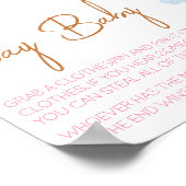 Hier komt het Sun Girl Baby shower zeg niet Baby Poster (Hoek)