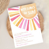 Hier komt het Sun Girl Boho baby shower Kaart