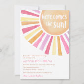 Hier komt het Sun Girl Boho baby shower Kaart (Voorkant)