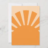 Hier komt het Sun Retro Baby shower Bedankkaart (Achterkant)