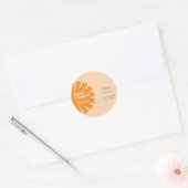 Hier komt het Sun Retro Baby shower Ronde Sticker (Envelop)