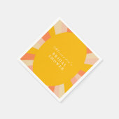 Hier komt het Sun Retro Vrijgezellenfeest Servet (Hoek)