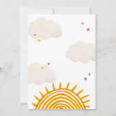 Hier komt het Sun Sunshine Baby shower Kaart (Achterkant)